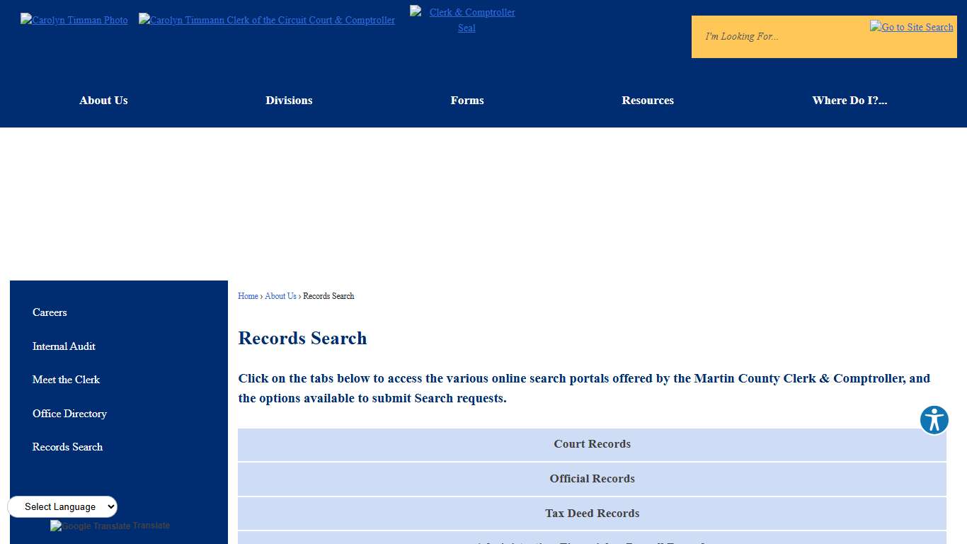 Records Search | Martin County Clerk